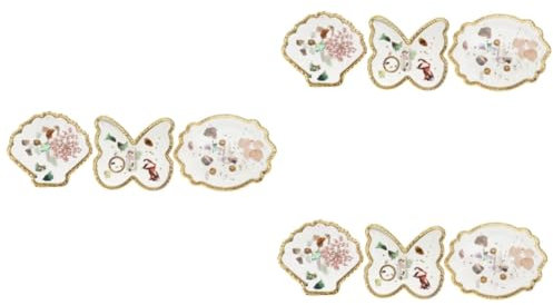 FRCOLOR Set di 9 piastre per manicure, per manicure, nail art, in gel trasparente, per unghie