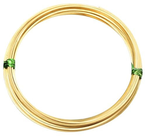 PATIKIL Alambre de Latón Suave 1 Rollo 18Ga/1x1mm Diámetro 6m/19.69Ft Alambre Cuadrado Flexible para manualidades de Joyería Hacer Pendientes Enhebrar Cuentas Latón