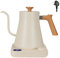 FOUDAY Electric Gooseneck Kettle, Intelligent Constant Temperature Goose Neck Kettle, Stainless Steel Hand Rushing Coffee Pot, 8mm Spray Port Plus 900ml Capacity (White)