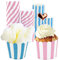 Muffin Förmchen,100 Stück Cupcake Wrapper Cupcake Liners Cupcake Backbecher Papierkuchen Muffin Förmchen Papier zum Backen Cupcakes Süßigkeiten Behälter Rosa und Blau