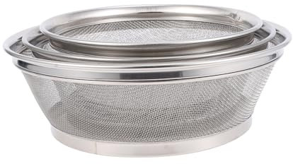 Alipis 3pcs Stainless Steel Fruit and Vegetable Washing Basket Thickened Drain Basin Multipurpose Kitchen Sieve for Home Fruit Washing and Draining