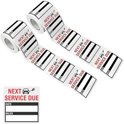 CGEAMDY 300 Stück ölwechsel Autowartung Service Aufkleber, Erinnerungsaufkleber Für Autowartung, Abnehmbare Aufkleber Für ölwechsel Mit Perforationslinie(Schwarz)