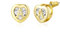 Orecchini a forma di cuore, placcati in oro 14 carati/rosa CZ ipoallergenici, idea regalo di compleanno per donne, Heart A, Oro rosa, Zirconia cubica