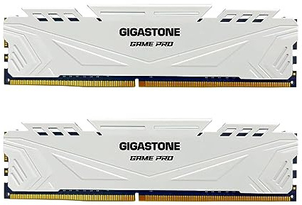 【RAM DDR5】GIGASTONE Bianco Game Pro RAM 32GB (2x16GB) DDR5 32GB DDR5-5600 MHz PC5-44800 CL40 1,25 V 288 pin unbuffered non ECC UDIMM per PC Gaming modulo di memoria (SOLO Desktop)