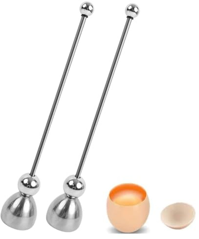 2 Pcs Egg Topper, Egg Shell Opener, Stainless Steel Egg Cracker Tool for Soft or Hard Boiled Egg, Egg Separator,Egg Cutter, Egg Cracker, Egg Shell Remover for Hard Raw Boiled Eggs,Egg Cracker Tool