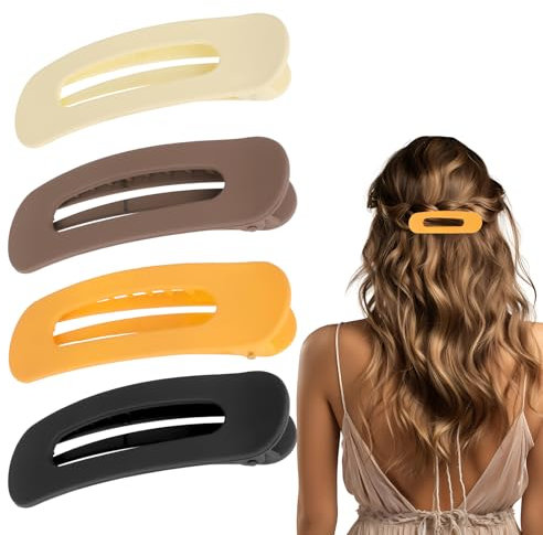 Qianyu 4 Stück Französisch Haarspangen Damen Elegant Haarklammer Set Rutschfest Dünnes Haar Haarspange Vintage Automatisch Hair Clip Haarschmuck für Frauen Mädchen zum Stylen Abteilen Rutschfeste