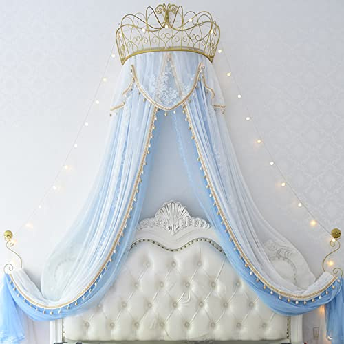 Bettkrone Baldachin Metall Wand Teester - Antike Prinzessin Wanddekoration für über Betten oder Fenster, Spitze Moskitonetz Schlafzimmer Dekoration Schloss Leseecke Vordächer