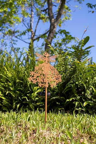 Northpoint LED Solar Gartenstab Solarstecker Außenbereich mit Dämmerungssensor Fee Sitzend