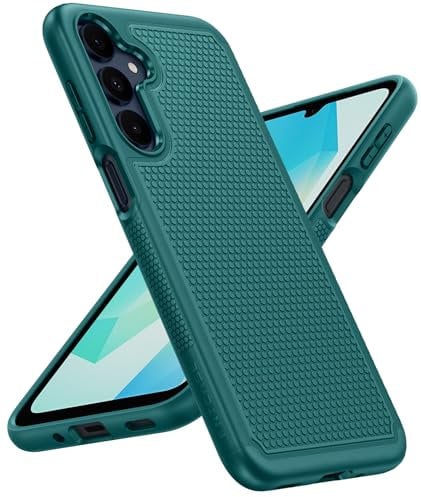FNTCASE for Samsung Galaxy A16-4G/5G Case: Dual Layer Protective Heavy Duty Cell Phone Cover with Non Slip Textured Back - Shockproof Rugged Military Grade Drop Protection Bumper Tough (Green)