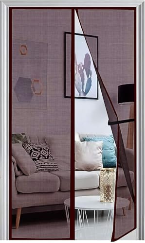 Panngu Zanzariere Magnetiche per Porte Finestre 75x210CM, Zanzariera Magnetica Porta Finestra 2024 Versione Aggiornata, Tenda con Magneti Anti Zanzare, Mosche Insetti - Marrone