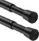 Tension Rods for Curtains 80-150cm 2Pack Balck Net Curtain Rods Shower Curtain Pole Spring Loaded Curtain Rod Extendable Curtain Rod for Window Bathroom Closet
