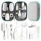 Ensemble de soins de sécurité pour bébé avec brosse à cheveux, peigne et coupe-ongles, kit essentiel pour nouveau-né filles garçons (gris blanc)