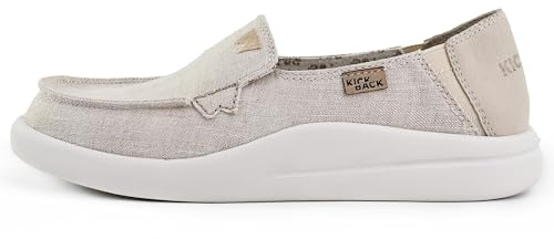 Kickback Rizzo Mocassini Slip‑On da Donna in Lino – Scarpe Casual Leggere con Design Convertibile a Tallone Ribaltabile per Il Comfort Quotidiano Estivo - Bianco Sporco, EU 39