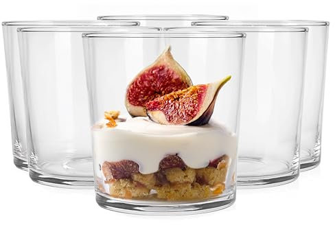 Glasmark KROSNO 1992 Juego De 6 Tazas De Postre En Vidrio Transparente Vasos De Postre Para Helado Frutas 300 ml