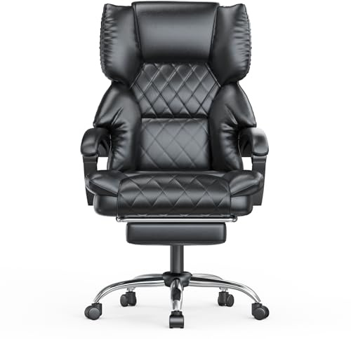 naspaluro Sedia Ufficio Ergonomica con Poggiapiedi, Sedie 150 kg, Nero