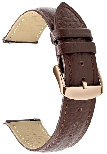 ULLCHRO Uhrenarmband für Herren Uhr aus Echtes Leder, 20mm Uhrenarmband Vintage, Lederarmband Herren Schwarz Retro, Uhrenarmbänder