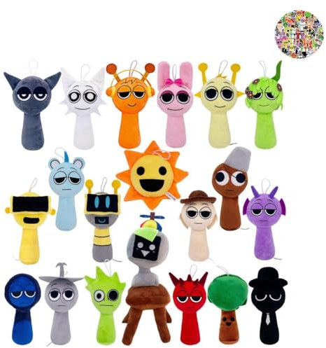 Generisch Sprunki Incredibox Kuscheltier Plüschspielzeug Stofftiere Mit 55 Aufkleber, Sp-runki Plüschtier, Kuschelig, Robust & Umweltfreundlich for Halloween, Christmas (Stil 5 (mit 55 Aufkleber))