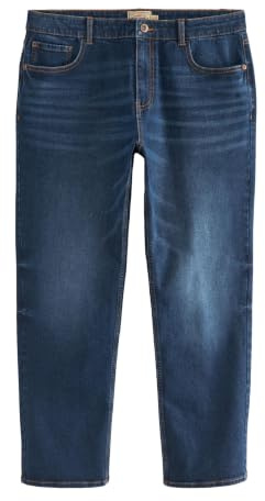 NEXT Herren Essential Straight Fit Jeans mit Stretch Mittelblau Numeric_42