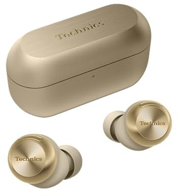 Technics EAH-AZ100E-N Auriculares Inalámbricos con Cancelación De Ruido, Bluetooth Multipunto, Voice Focus AI, Cómodos Auriculares Internos, Oro Champagne