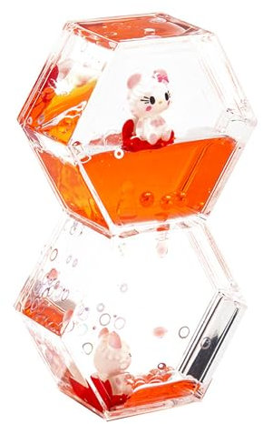 Minuteur Sensoriel Liquide, Liquid Motion Timer Bubbler, Sablier Liquides Jouets Sensoriels pour Stress Sablier, Relaxation, Anxiété, Autisme, Cadeaux pour Enfants Adultes (Rouge)