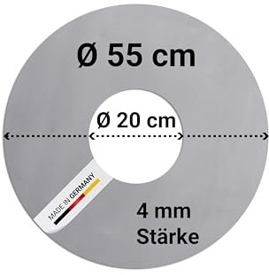 FENNEK Feuerplatte Ø 55 cm für alle 57 cm Kugelgrills wie Weber und co. | Grillring aus 4,0 mm Feinkornstahl | Mit Ø 20 cm Öffnung | Made in Germany