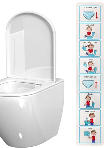 YNPQTDS Potty Training Visual Cards 10x51cm Potty Training Visual Aid Kids Adhesive Design Toilet Monitoring Chart Sticker For Using The Toilet Special Needs Potty Practice