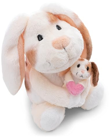 NICI Kuscheltier Hase 20cm mit Hasenkind 6cm - beige - Stofftier aus weichem Plüsch, niedliches Plüschtier zum Kuscheln und Spielen, für Kinder & Erwachsene, tolle Geschenkidee - 62841