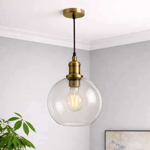 CGC Lighting Indoor Glass Bistro Adjustable Ceiling Pendant Light Lamp Shade (Globe)