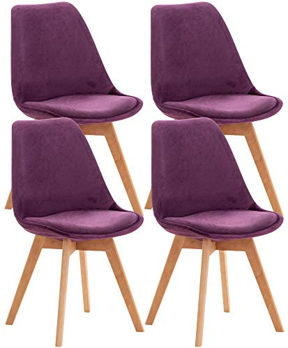 Depoi Arredamenti Set 4 Sedie Pranzo Misurina viola, velluto