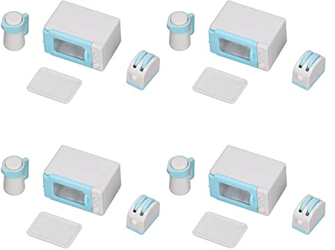 Picysa Ensemble de Mini Four Grille-Pain pour Maison de Poupée, Ustensiles de Cuisine pour Maison de Poupée 1/12, 1/6. Ensemble D'ustensiles de Cuisine Miniatures, Cadeau, Jeu de Rôle pour,