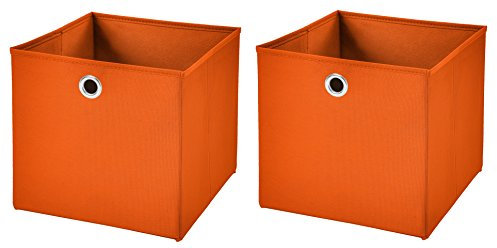 StickandShine 2er Set Orange Faltbox 28 x 28 x 28 cm Aufbewahrungsbox faltbar