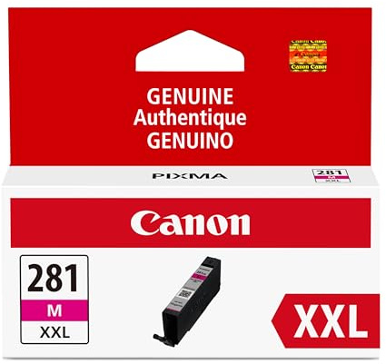 Canon CLI-281 XXL Genuine Magenta Ink Tank, Compatible with TR8520, TS9120,TS8120, TS6120, TS9521C/a, TS9520/a, TS8220, TS6220, TS8320, TS6320, TS702/a, and TR8620/a Series Printers