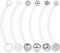 AceFun 6er Schwangerschaftspiercing Bauchnabelpiercing Bauch Stecker Schwangerschaft Flexibel Kunststoff Bioflex Banane Piercing 14G 1,6mm 38mm Silber