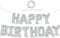 TONIFUL Silber Happy Birthday Ballon Girlande,16 Zoll Silver Folie Happy Birthday Folienballon Luftballon Geburtstagsballon Banner Helium Ballon für Geburtstag Party, Geburtstagsbanner