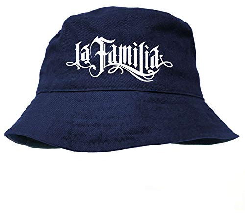 Spaß Kostet Männer Jungs Bucket hat LA Familia Logo Anglerhut Marke Label Streetwear Tattoo