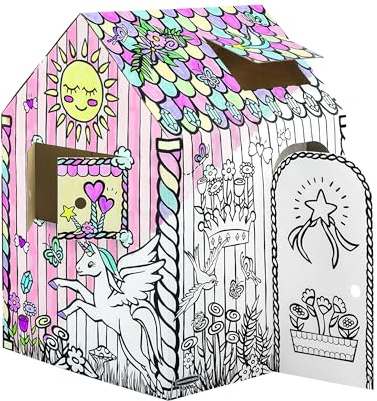 Bankers Box at Play Large Color in Unicorn Playhouse, Cardboard Playhouse and Life Size Craft Activity for Kids and Families