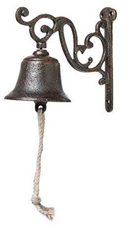 linoows Türglocke, Wandglocke, Kleine Garten Glocke im Nostalgie Stil aus Gusseisen