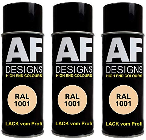 Alex Flittner Designs RAL Lot de 3 bombes de peinture pour voiture RAL RAL RAL 1001 Beige satiné