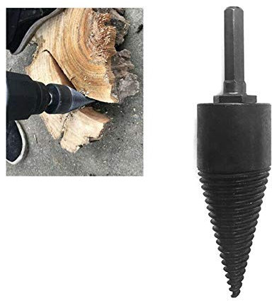 YIAI Punta da trapano per legna da ardere, Spaccalegna esagonale in acciaio al carbonio, 1 unità