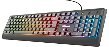 TRUST COMPUTER Ziva Gaming LED Keyboard ES PERP, Negro