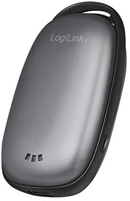 LogiLink PA0264 - Handwärmende Powerbank mit 4000mAh und doppelseitiger Heizung: DREI einstellbare Temperatureinstellungen, Metallgrau