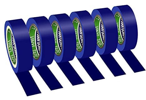 Xrkuu 6 Pack Blue Insulation tape, 17mm x 9m Electrical Tape Multipack Waterproof Insulating Tape, PVC Tape Adhesive Gaffer Tape for Wiring Projects