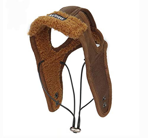 Leconpet Chapeau d'aviateur pour chien avec cache-oreilles pour temps froid (taille XXL, café)