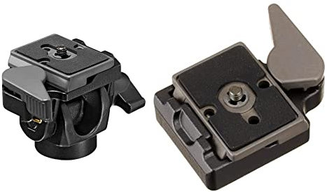 Manfrotto 234RC Rotule pour Monopode Plateau Rapide Inclinaison à 90° Charge Maximum : 5kg & 323 Adaptateur de Plateau Rapide pour Plateau rectangulaire 200PL (Inclus)