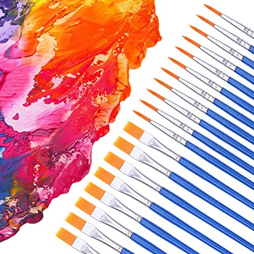40 Stück Pinsel, Gute Qualität Pinselset Acrylfarben, Acryl Pinsel, Paint Brush Set, Kleine Pinsel, Modellbau Acrylpinsel für Malen Nach Zahlen Hervorragend Geeignet, Gesichtsbemalung, Bastelarbeiten