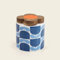 Orla Kiely Storage Jar with Wooden Lid Block Flower Design in Navy