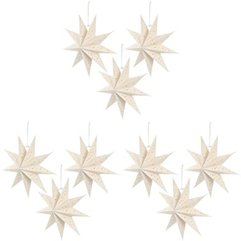 Uonlytech 9stücke Teiliges Weihnachtslaternen Lampenschirme Faltbare Papiersterne Zur Dekoration Für Festliche Anlässe Stilvolle Hängelampen Für Hause