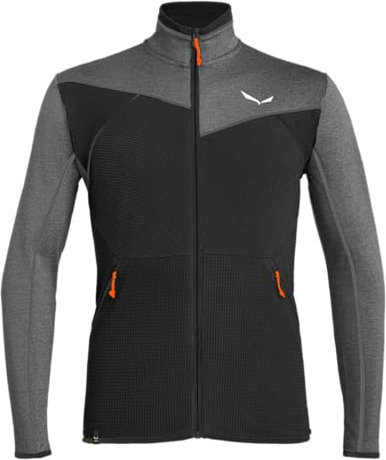 Salewa Puez Hybrid Pl M Fz Giacca in pile da uomo, Blackout Melange, XXXL