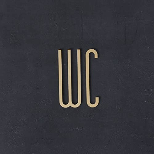 Restroom Sign Bathroom Signage Brass Solid Toilet Door Sign for Hotel,Office,Home WC Plaque