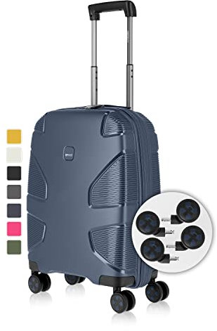 IMPACKT IP1 4-Rad Hartschalenkoffer aus recyceltem Material mit 6 Jahren Garantie; nachhaltiger Reisekoffer mit austauschbaren klick-Rollen; 76 cm, 4,3 kg, 106 Liter